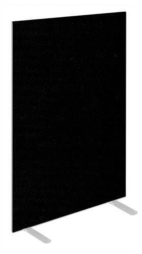 Impulse Plus Oblong 1500/600 Floor Free Standing Screen Black Fabric Light Grey Edges Dynamic
