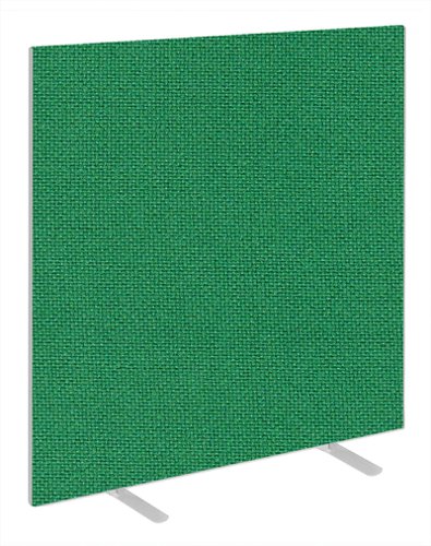 Impulse Plus Oblong 1500/1000 Floor Free Standing Screen Palm Green Fabric Light Grey Edges