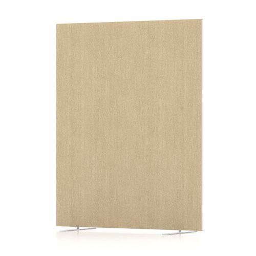Impulse Plus Oblong 1500/1200 Floor Free Standing Screen Beige Fabric Light Grey Edges
