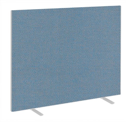 Impulse Plus Oblong 1500/1500 Floor Free Standing Screen Sky Blue Fabric Light Grey Edges