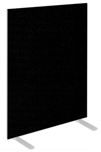 Impulse Plus Oblong 1200/600 Floor Free Standing Screen Black Fabric Light Grey Edges