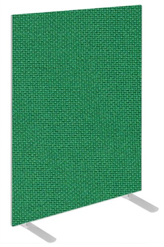 Impulse Plus Oblong 1200/600 Floor Free Standing Screen Palm Green Fabric Light Grey Edges