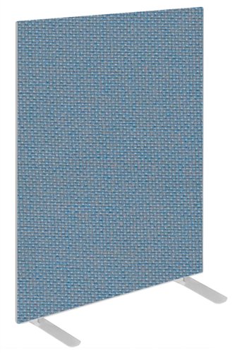 Impulse Plus Oblong 1200/600 Floor Free Standing Screen Sky Blue Fabric Light Grey Edges