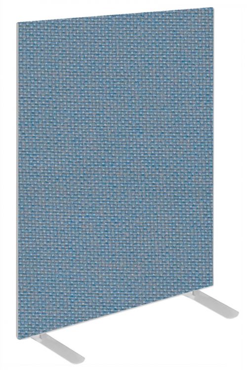 Impulse Plus Oblong 1200/800 Floor Free Standing Screen Sky Blue Fabric Light Grey Edges