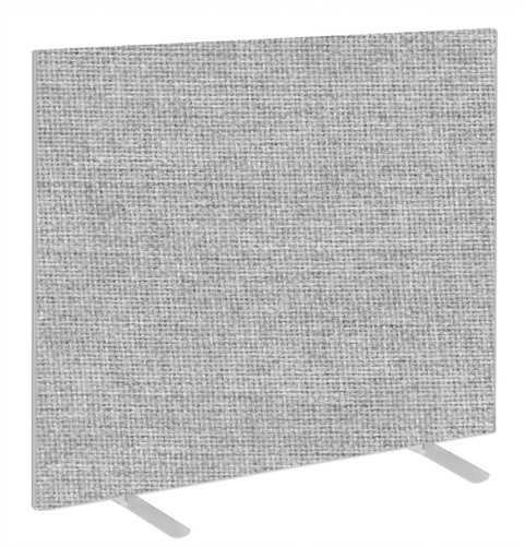 Impulse Plus Oblong 1200/1000 Floor Free Standing Screen Light Grey Fabric Light Grey Edges