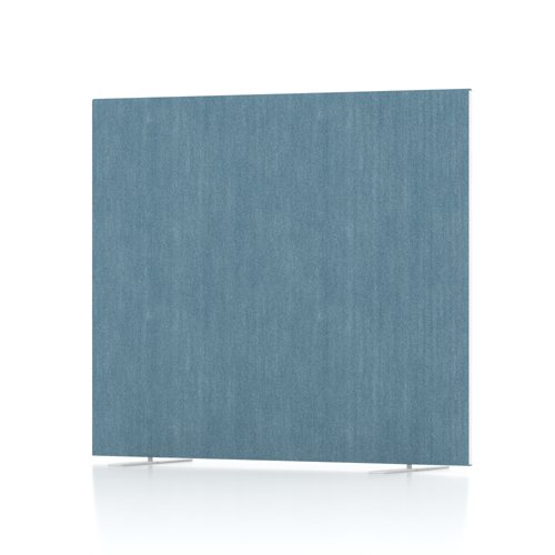 Impulse Plus Oblong 1200/1400 Floor Free Standing Screen Sky Blue Fabric Light Grey Edges