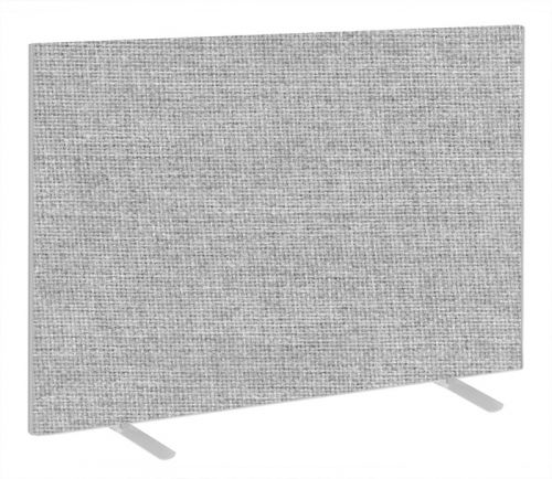 Impulse Plus Oblong 1200/1500 Floor Free Standing Screen Light Grey Fabric Light Grey Edges