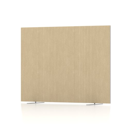 Impulse Plus Oblong 1200/1600 Floor Free Standing Screen Beige Fabric Light Grey Edges