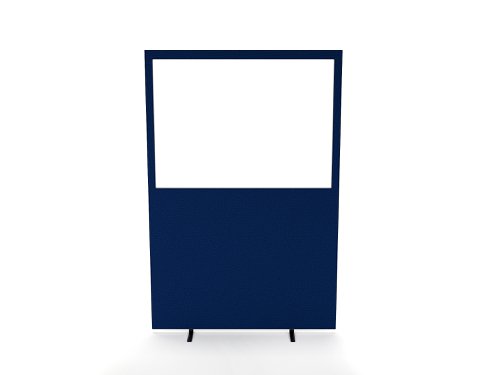 Impulse Plus Clear Half Vision 1800/1200 Floor Free Standing Screen Powder Blue Fabric Light Grey Edges
