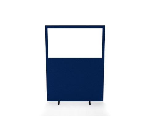 Impulse Plus Clear Half Vision 1650/1200 Floor Free Standing Screen Powder Blue Fabric Light Grey Edges
