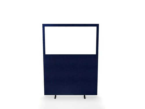 Impulse Plus Clear Half Vision 1650/1200 Floor Free Standing Screen Royal Blue Fabric Light Grey Edges