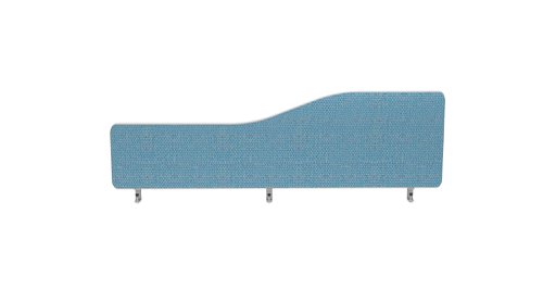 Impulse Plus Wave 400/1200 Desktop Screen Rounded Corners Sky Blue Fabric Light Grey Edges