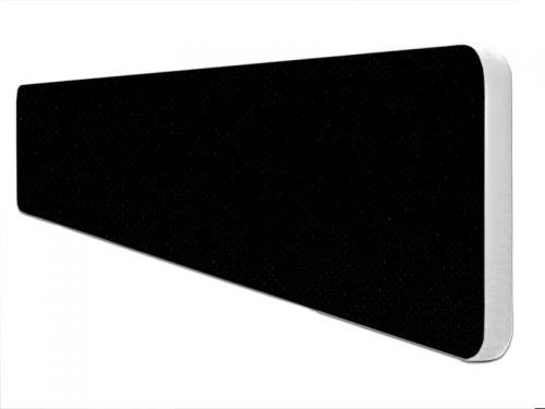 Impulse Plus Oblong 300/1500 Desktop Screen Rounded Corners Black Fabric Light Grey Edges