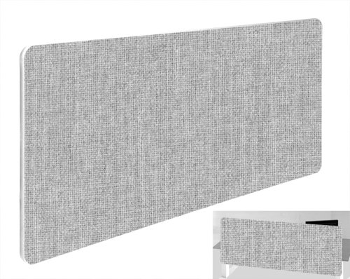 Impulse Plus Oblong 400/1500 Backdrop Screen Rounded Corners Light Grey Fabric Light Grey Edges