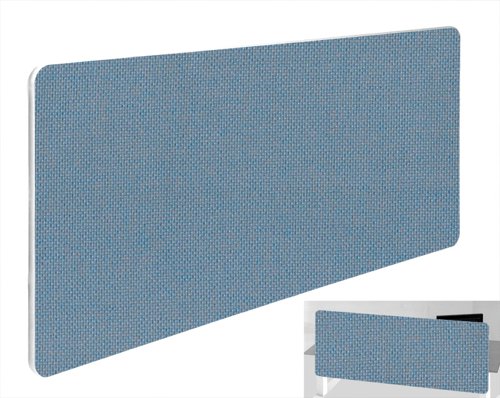 Impulse Plus Oblong 400/1500 Backdrop Screen Rounded Corners Sky Blue Fabric Light Grey Edges