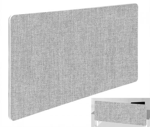 Impulse Plus Oblong 300/600 Backdrop Screen Rounded Corners Light Grey Fabric Light Grey Edges