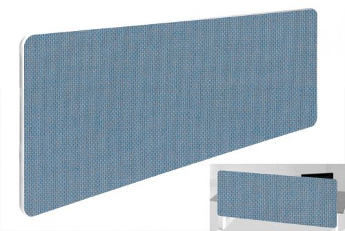 Impulse Plus Oblong 300/1000 Backdrop Screen Rounded Corners Sky Blue Fabric Light Grey Edges