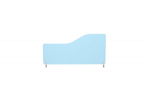 Wave 400/800 Desktop Divider Rounded Corners Frosted Light Blue 6mm Acrylic