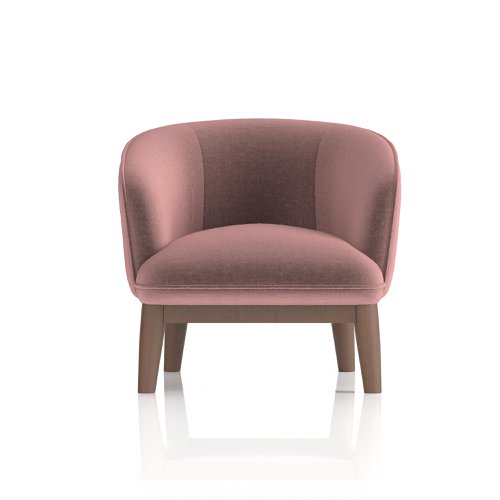 42118DY - Dynamic Lulu Fabric Armchair With Wooden Legs Old Rosa - SF000003