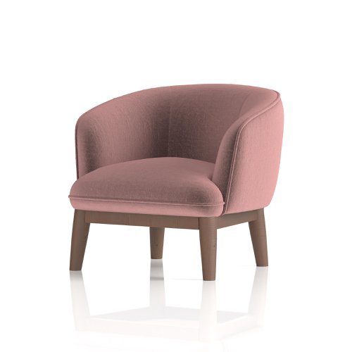 Dynamic Lulu Fabric Armchair With Wooden Legs Old Rosa - SF000003 Reception Chairs 42118DY