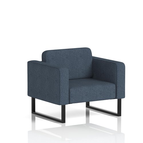 Brixworth Armchair With Black Legs In Rivet Fabric - Crucible