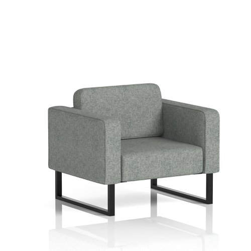 Brixworth Armchair With Black Legs In Rivet Fabric - Prime