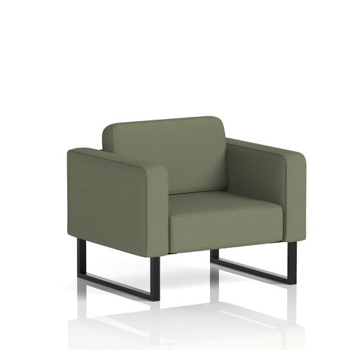 Brixworth Armchair With Black Legs In Main Line Flax Fabric - Monument