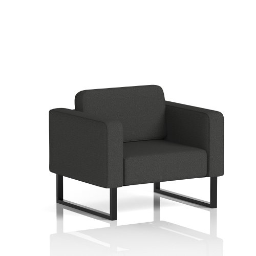 Brixworth Armchair With Black Legs In Synergy Fabric - Mix