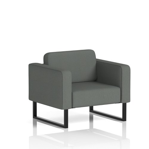 Brixworth Armchair With Black Legs In Sumi Fabric - Kobe