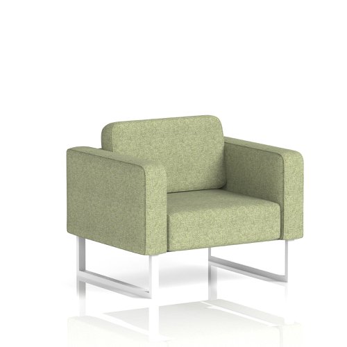 Brixworth Armchair With White Legs In Rivet Fabric - Burnish