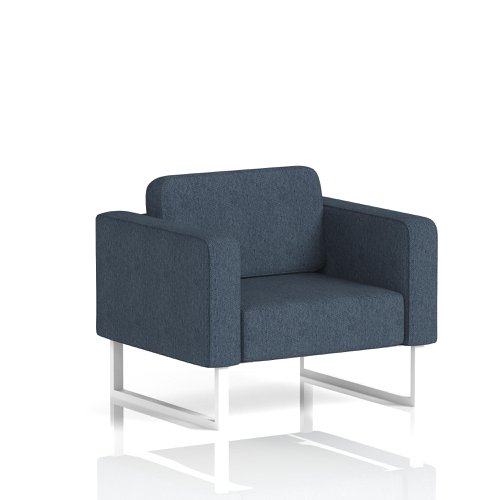 Brixworth Armchair With White Legs In Rivet Fabric - Crucible