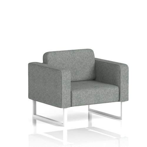 Brixworth Armchair With White Legs In Rivet Fabric - Prime