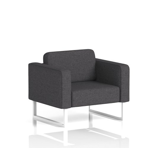 Brixworth Armchair With White Legs In X2 Fabric - Arithmetic