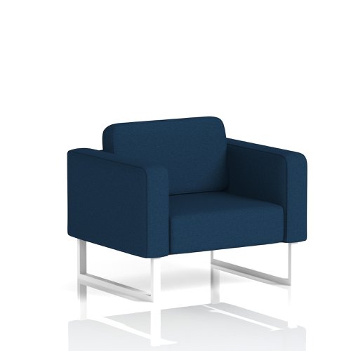 Brixworth Armchair With White Legs In X2 Fabric - Calculus