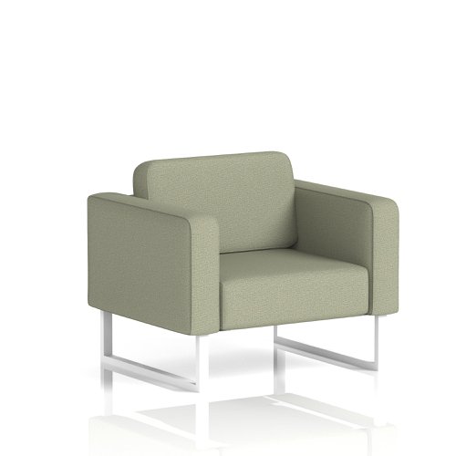 Brixworth Armchair With White Legs In Main Line Flax Fabric - Newbury