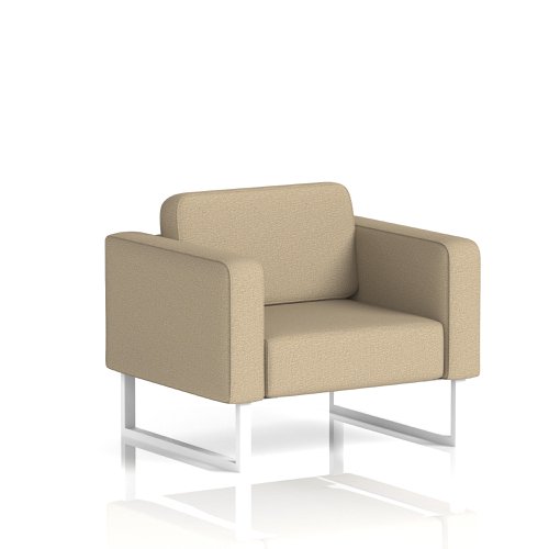 Brixworth Armchair With White Legs In Main Line Flax Fabric - Upminster