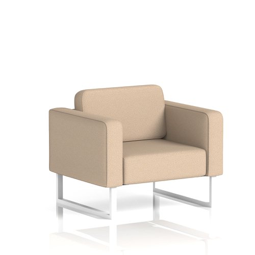 Brixworth Armchair With White Legs In Synergy Fabric - Affix