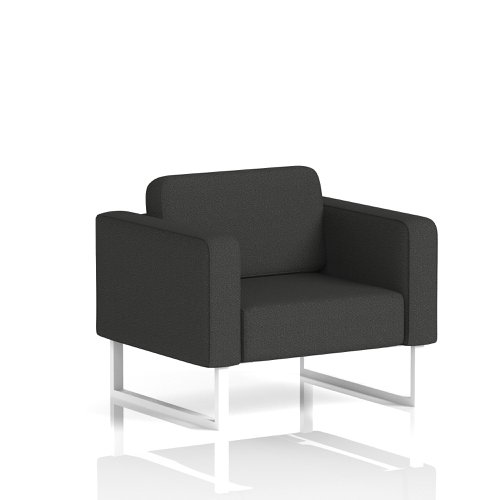 Brixworth Armchair With White Legs In Synergy Fabric - Mix