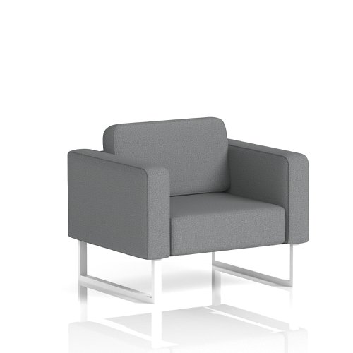 Brixworth Armchair With White Legs In Synergy Fabric - Partner