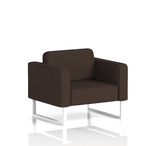 Brixworth Armchair With White Legs In Synergy Fabric - Wed