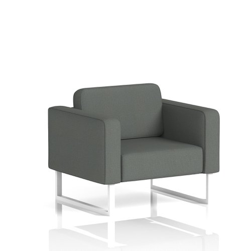 Brixworth Armchair With White Legs In Sumi Fabric - Kobe