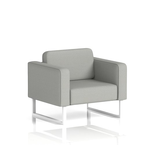 Brixworth Armchair With White Legs In Sumi Fabric - Tokyo