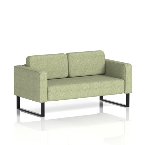 Brixworth Sofa 2 Seater With Black Legs In Rivet Fabric - Burnish