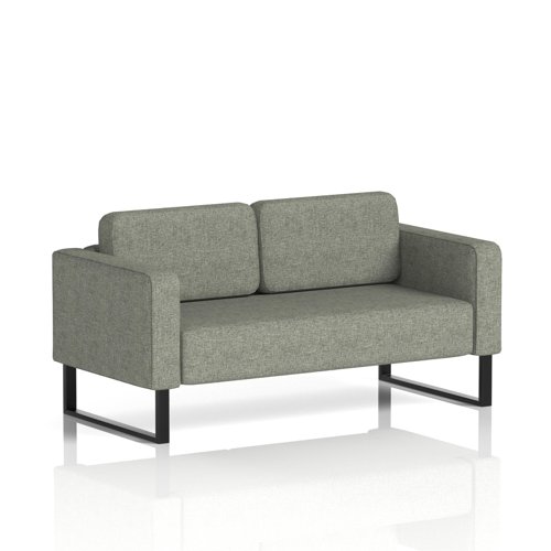 Brixworth Sofa 2 Seater With Black Legs In Rivet Fabric - Vitreous