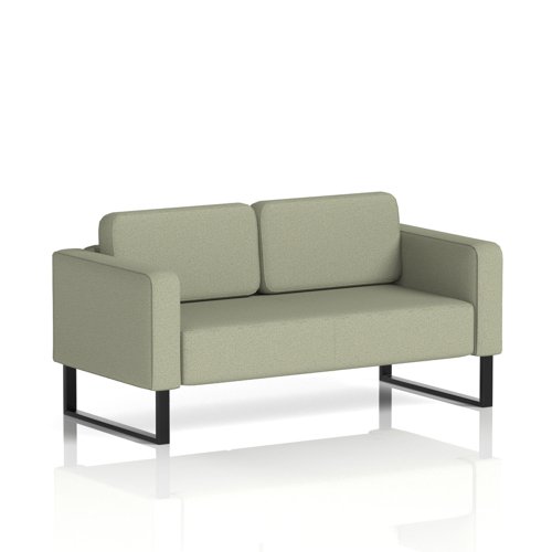 Brixworth Sofa 2 Seater With Black Legs In Main Line Flax Fabric - Newbury