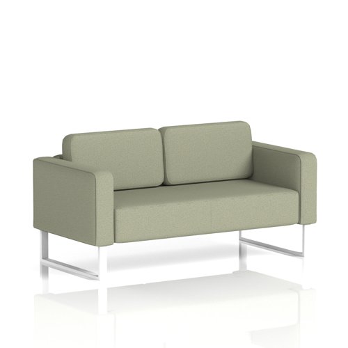 Brixworth Sofa 2 Seater With White Legs In Main Line Flax Fabric - Newbury