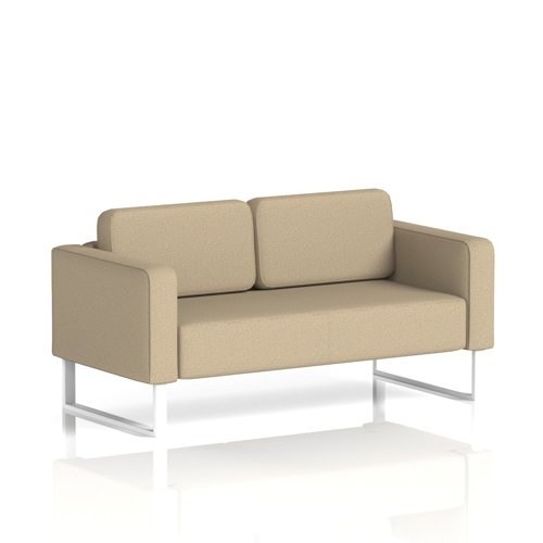 Brixworth Sofa 2 Seater With White Legs In Main Line Flax Fabric - Upminster