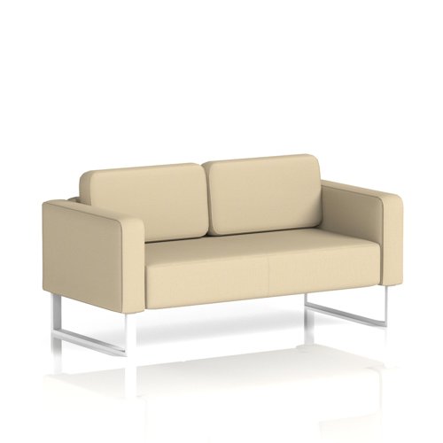 Brixworth Sofa 2 Seater With White Legs In Sumi Fabric - Zen