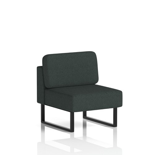 Brixworth Modular Seating Central Unit With Black Legs In Rivet Fabric - Charcoal