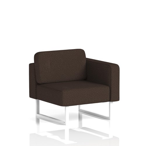 Brixworth Modular Seating Left Unit With White Legs In Synergy Fabric - Wed